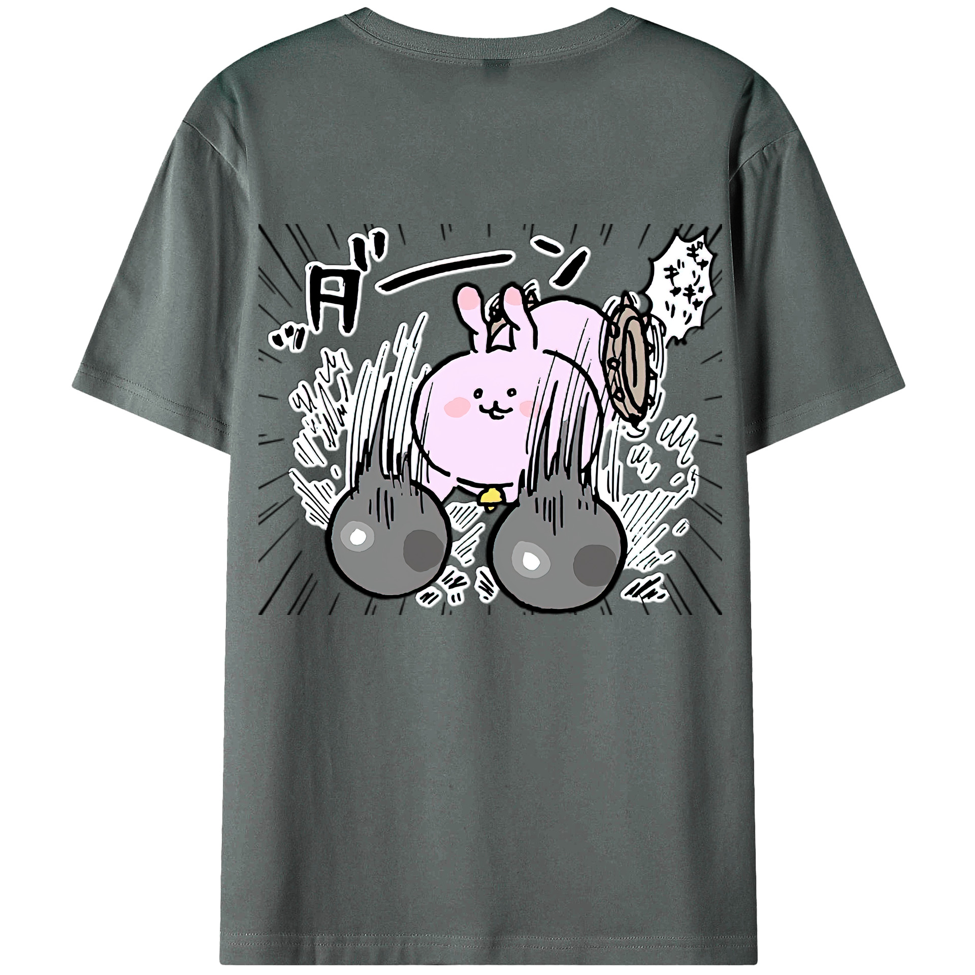 （画像用） ちいかわ うさぎ Chii-kawa usagi 綿100％半袖Tシャツ（背面プリント）